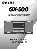 Yamaha GX-500 - Owners Manual